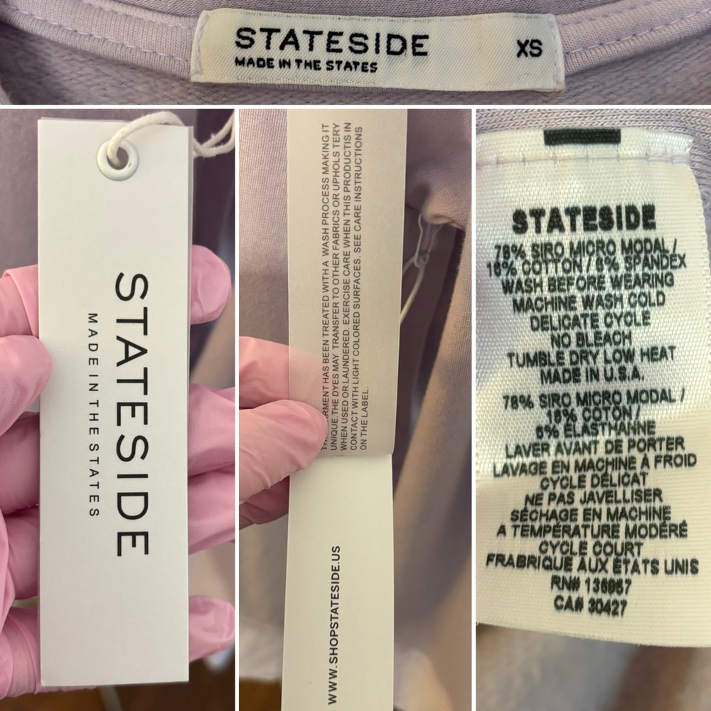 NWT STATESIDE (Anthropologie) Fleece Pullover, Oversized Crewneck, Lavender, XS - Picture 10 of 10